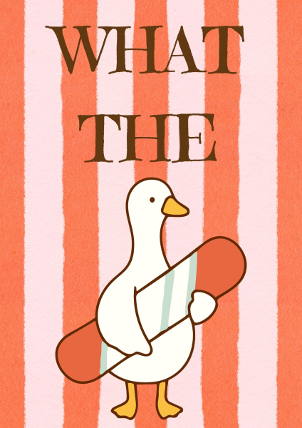 Bügelbild What the Duck Snowboard